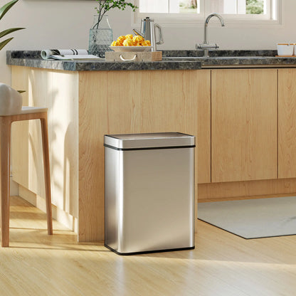 13.2 Gallon Sensor Can, Automatic Garbage Can, Stainless Steel, Silver Household Supplies at Gallery Canada
