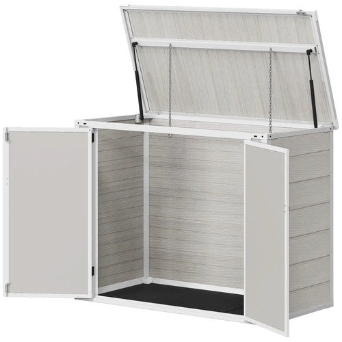 41 Cu Ft Outdoor Storage Shed, Lockable, Light Grey