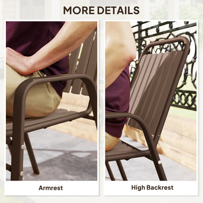 Stackable Outdoor Dining Chairs, Set of 4, Dark Brown Outdoor Dining Sets at Gallery Canada