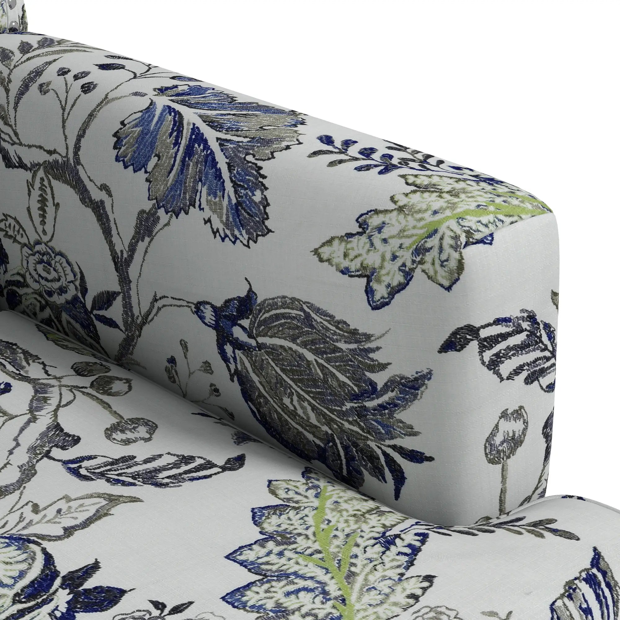 Upholstered Armchair, Mid-Century Accent Chair, Floral Pattern, Nailhead Trim, Multicolour Accent Chairs at Gallery Canada