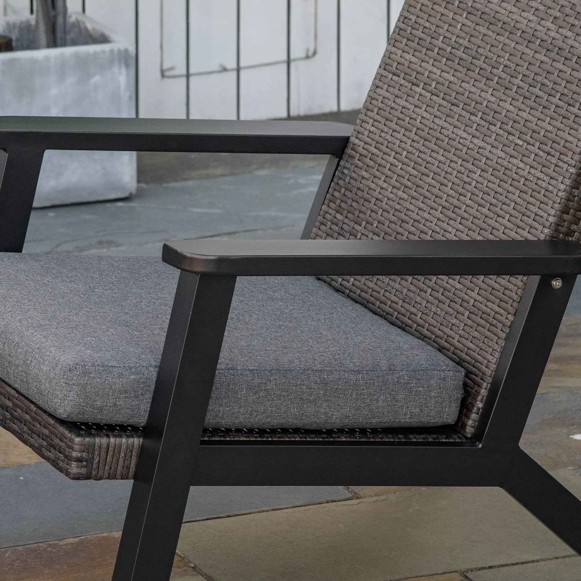 4pc Patio Furniture Set, Aluminum Frame, PE Rattan, 2 Sofas, 1 Loveseat, Coffee Table, Tempered Glass Top, Black, Grey Patio Furniture Sets at Gallery Canada