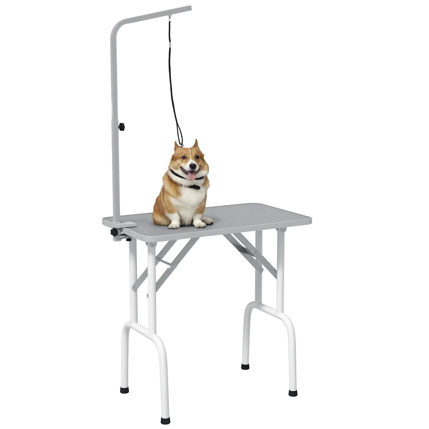 Foldable Pet Grooming Table, Adjustable Arm, Non-Slip, Grey Dog Grooming Tables at Gallery Canada