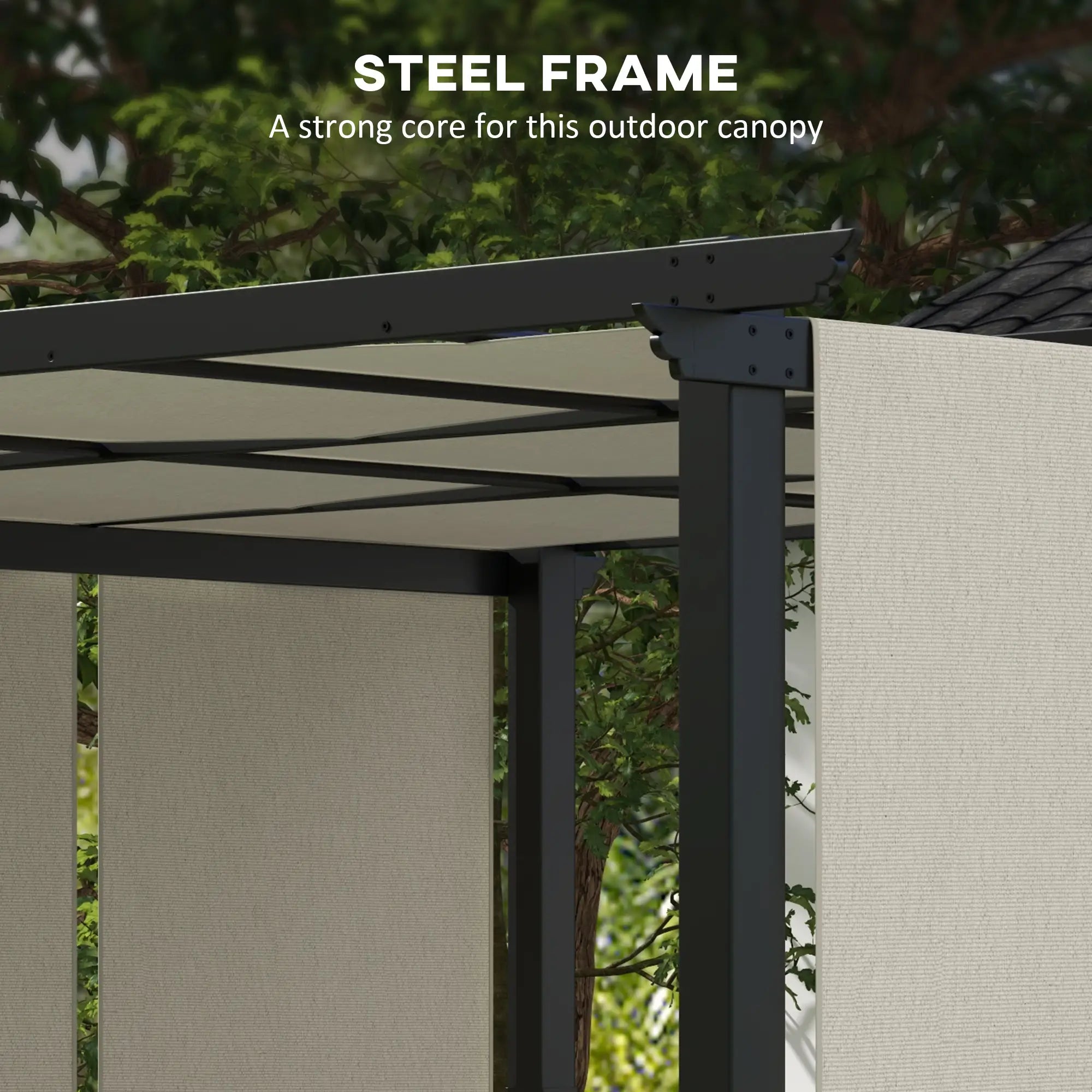 10' x 12' Metal Pergola With Retractable Canopy, For Garden Patio Backyard Deck Pergolas at Gallery Canada