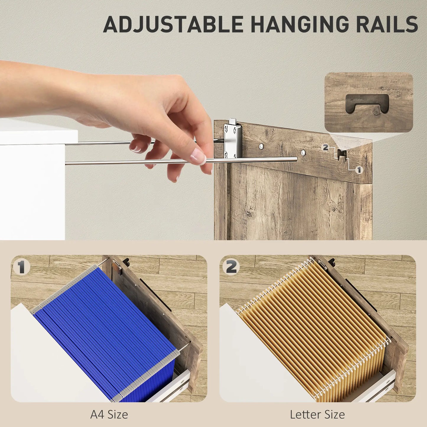 4 Drawer Filing Cabinet, Farmhouse Style, Adjustable Hanging Rails, White Office Cabinets & Cupboards at Gallery Canada