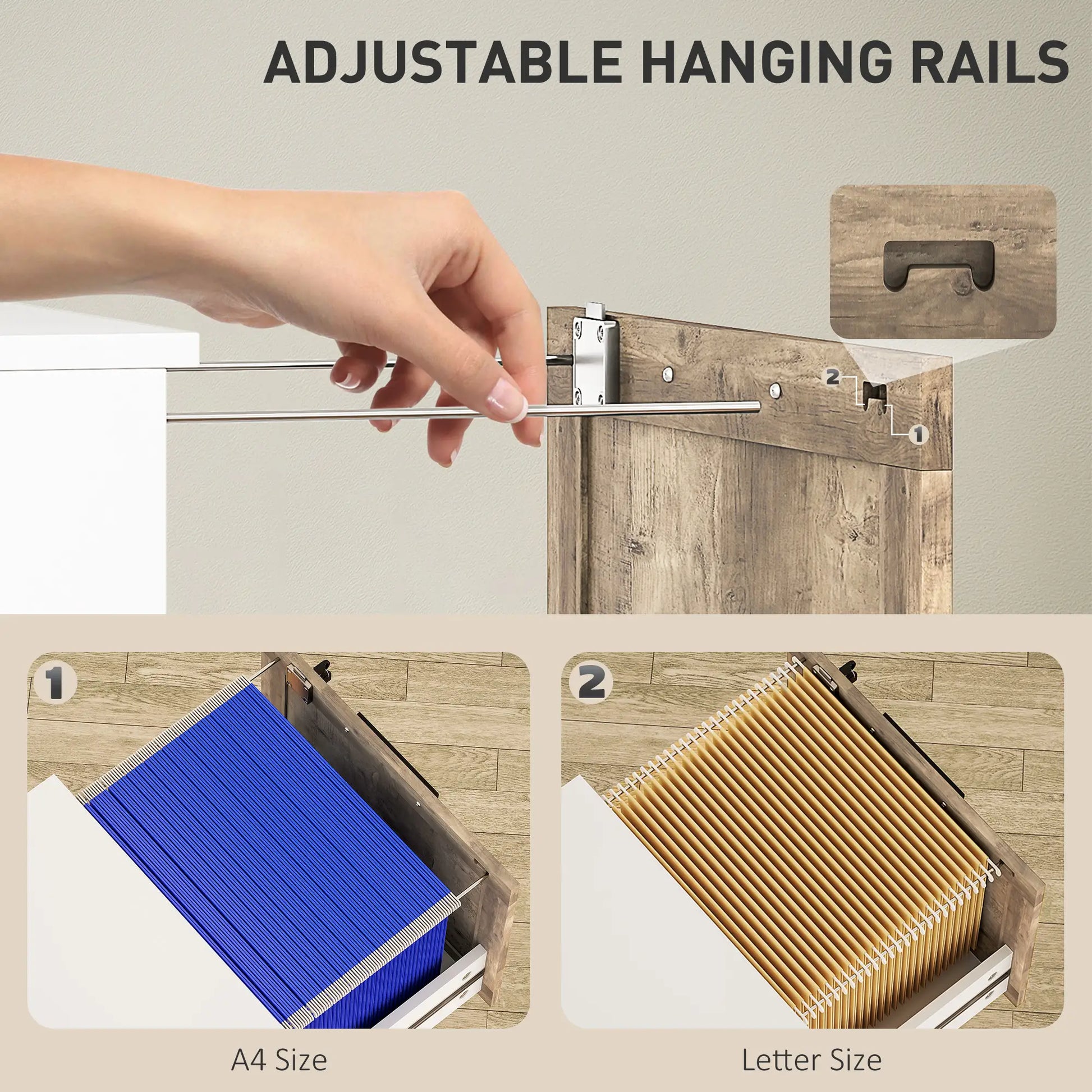 4 Drawer Filing Cabinet, Farmhouse Style, Adjustable Hanging Rails, White Office Cabinets & Cupboards at Gallery Canada