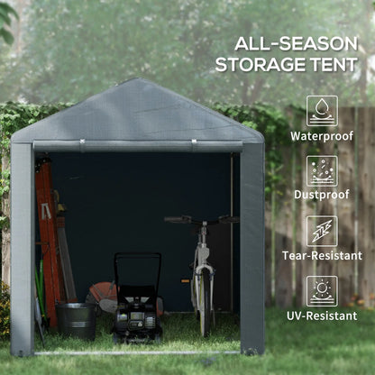 Portable Bicycle Shed, Galvanised Steel Frame, Large Door, Waterproof, Dark Grey Sheds at Gallery Canada