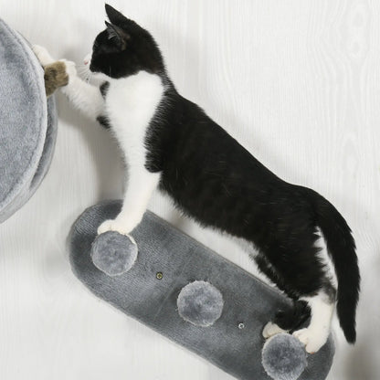 4 Pcs 9.3" H Cat Wall Shelves, Pet Climbing Shelf Set, Grey Cat Climbing Wall at Gallery Canada