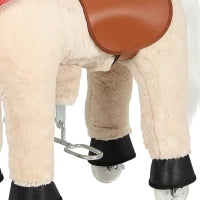 Kids Ride On Horse Toy, Plush Pony, Light Brown