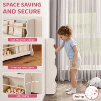 Étagère Murale pour Enfants, Bibliothèque Flottante 3 Niveaux pour 3-8 Ans, Blanc