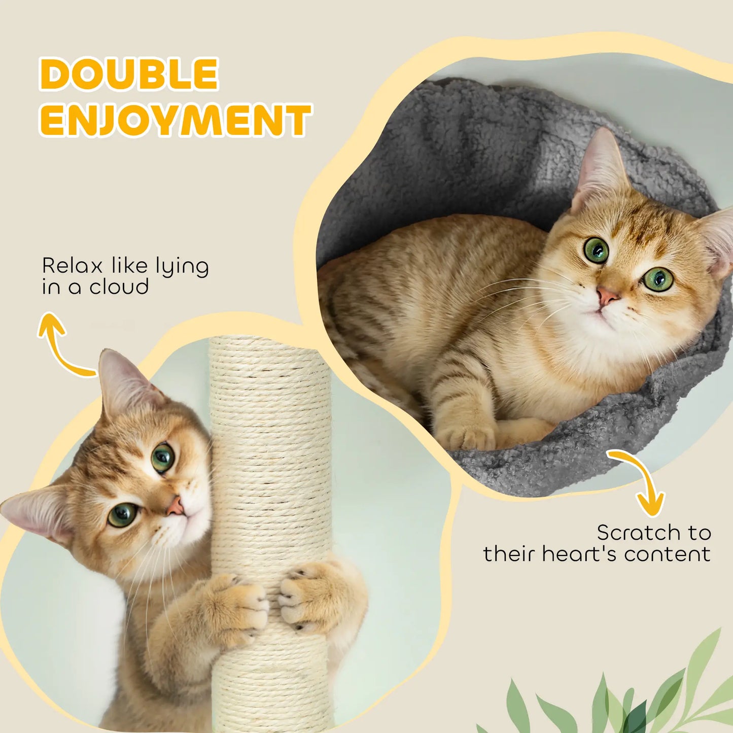 87"-94.5" Floor to Ceiling Cat Tree with Sisal Scratching Post, Condo, Hammock, Ramp, Perches, Dark Grey Floor to Ceiling Cat Trees at Gallery Canada