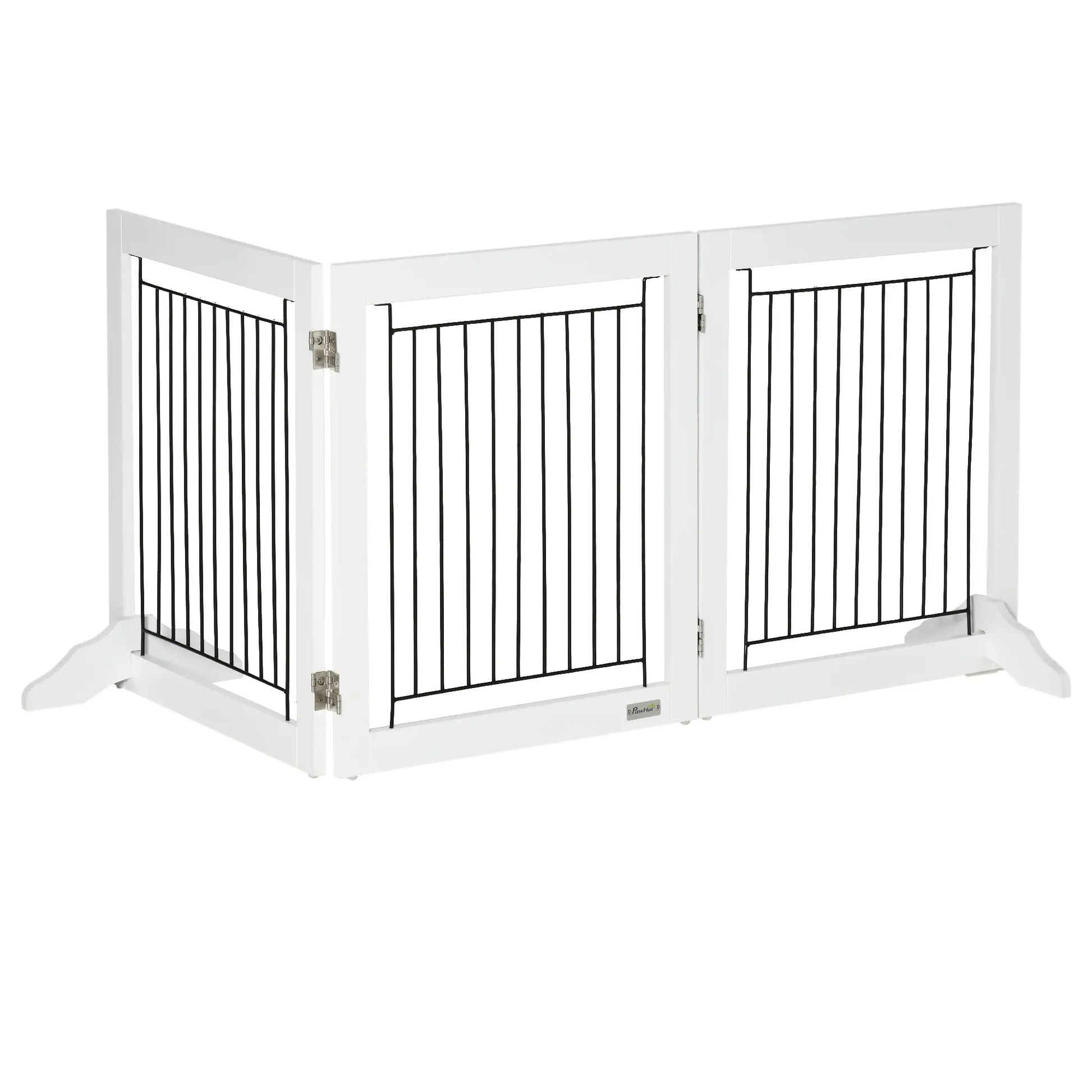 Freestanding Pet Gate, 24" High, 3 Panels, White Houses, Kennels & Pens at Gallery Canada