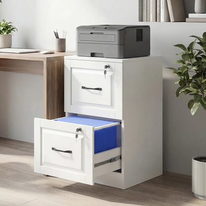 2 Drawer File Cabinet With Lock, Vertical Filing Cabinet, White Office Cabinets & Cupboards at Gallery Canada
