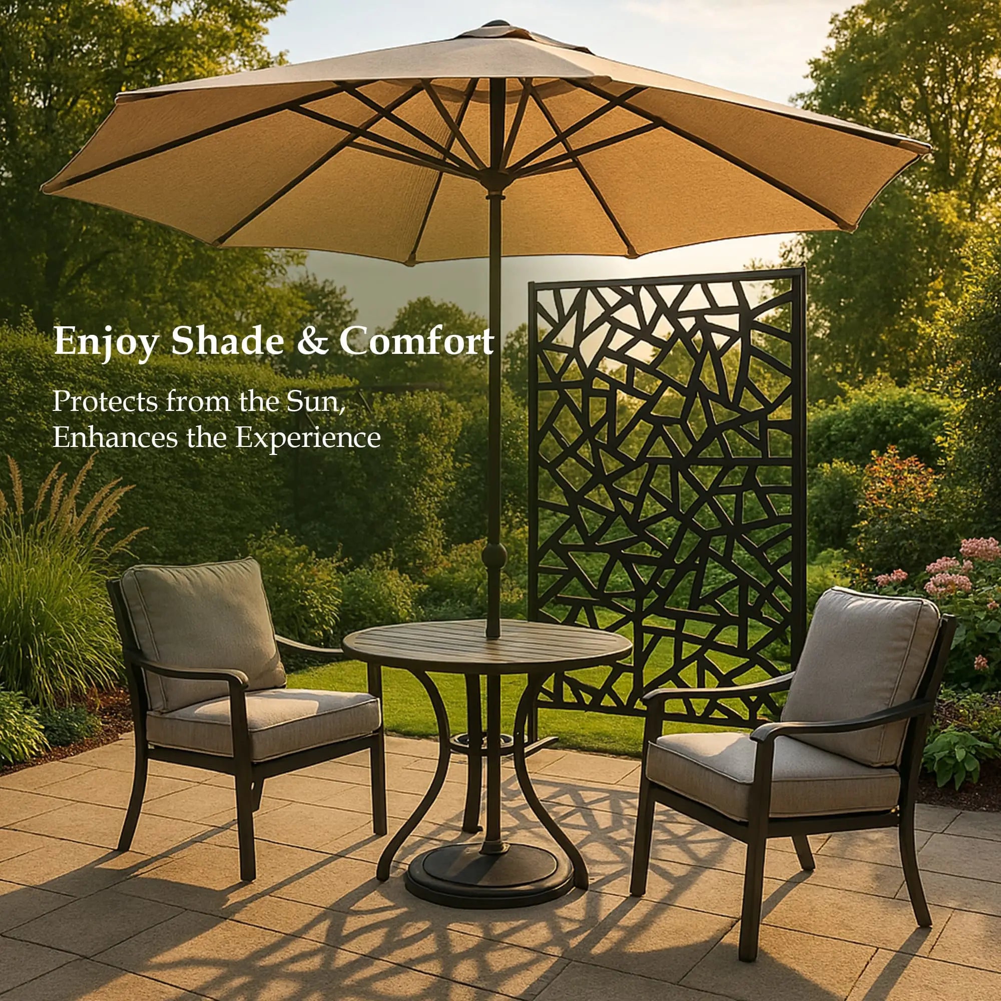 Garden Privacy Screen, Outdoor Metal Divider, Irregular Fence Style, Black Side Awnings at Gallery Canada