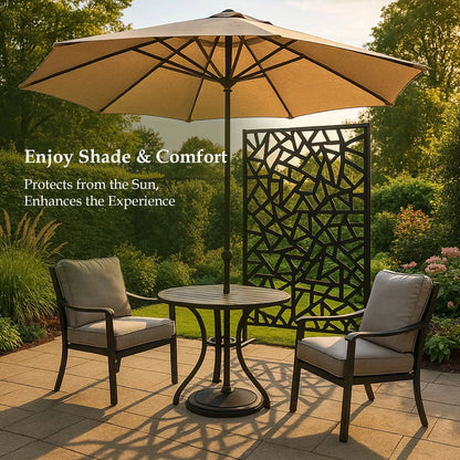 Garden Privacy Screen, Outdoor Metal Divider, Irregular Fence Style, Black Side Awnings at Gallery Canada