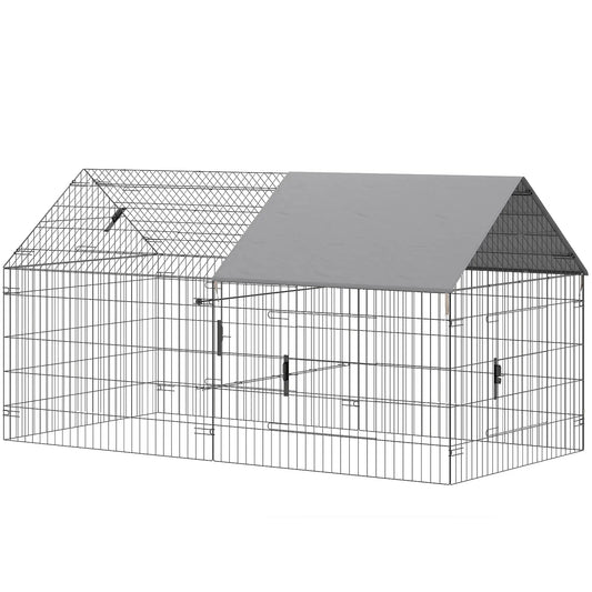 Large Metal Chicken Coop, Water-Resistant Anti-UV Cover, 4 Doors Chicken Coops Black, Grey at Gallery Canada