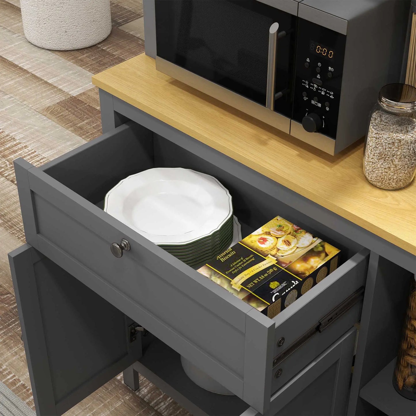 5-Door Kitchen Pantry Cabinet, Adjustable Shelves, 71 Inch Kitchen Pantry Cabinets at Gallery Canada