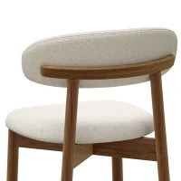 Bar Stools Set Of 2, Cream White, Curved Back Counter Height