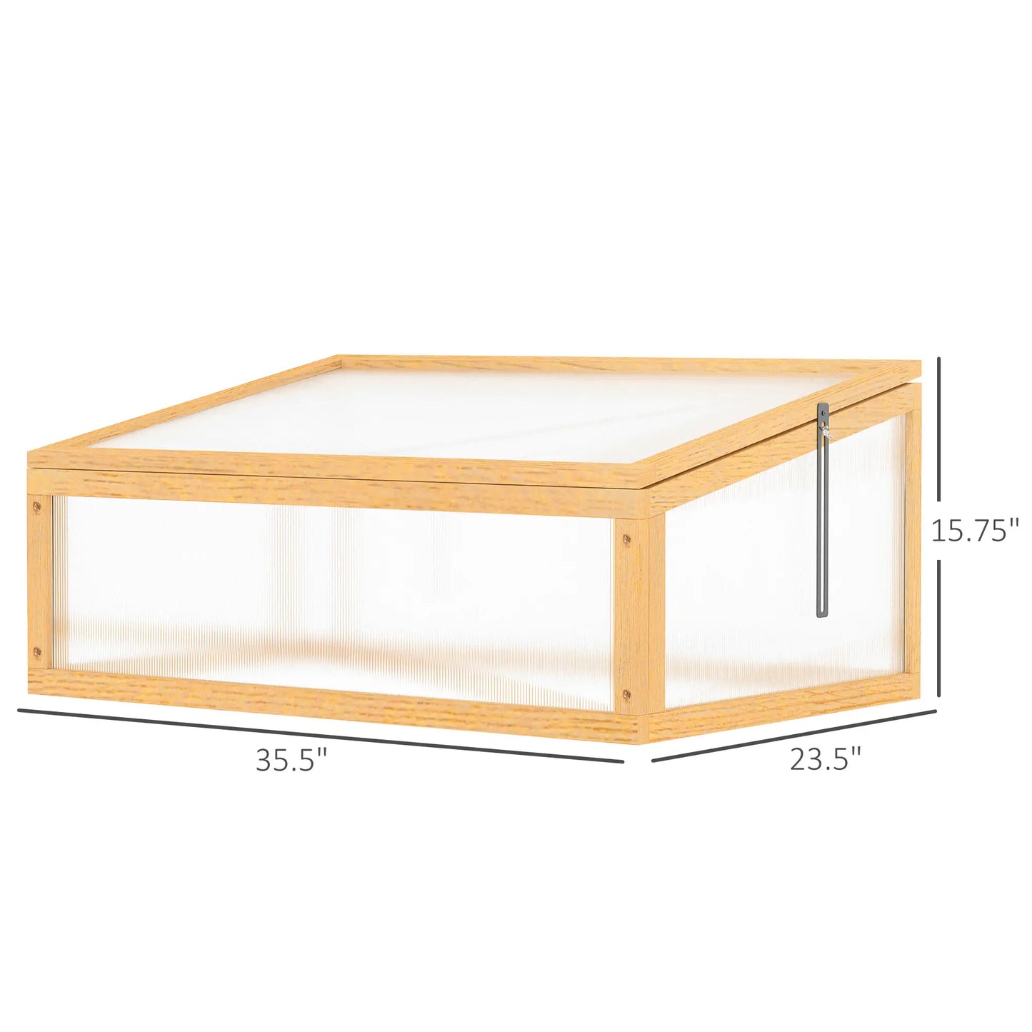Portable Wooden Cold Frame Greenhouse, Openable Top, 35.5"x23.5"x15.75", Light Brown Cold Frame Greenhouses at Gallery Canada