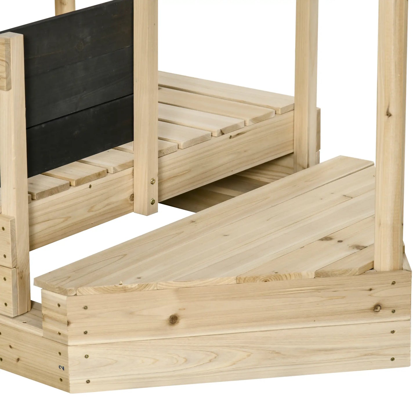 Kids Wooden Sandbox with Cover, Foldable Sandpit, Outdoor, Natural Wood Sandboxes & Accessories at Gallery Canada