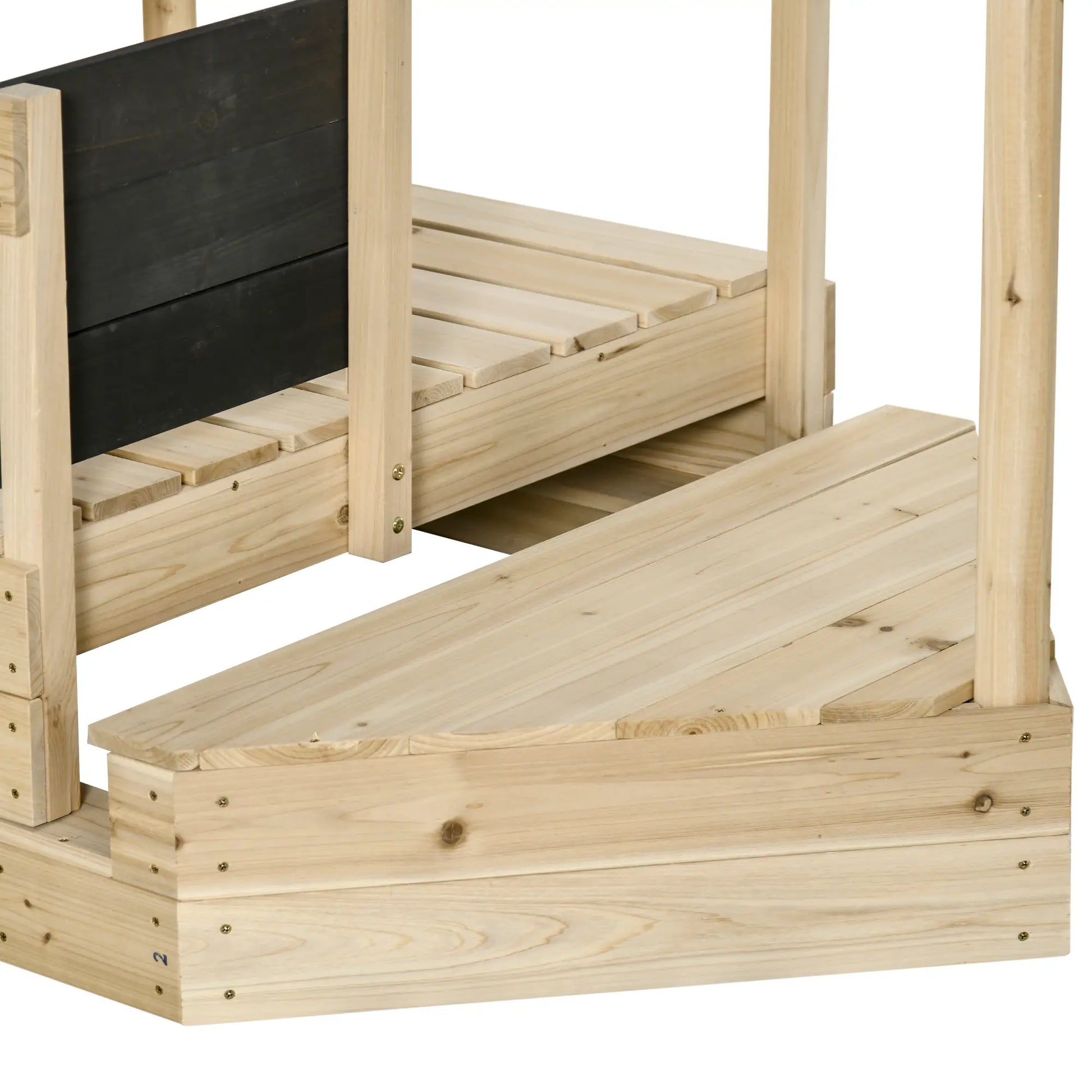 Kids Wooden Sandbox with Cover, Foldable Sandpit, Outdoor, Natural Wood Sandboxes & Accessories at Gallery Canada