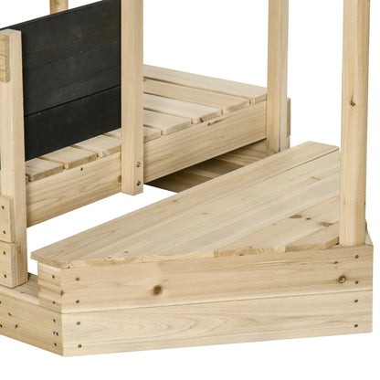 Kids Wooden Sandbox with Cover, Foldable Sandpit, Outdoor, Natural Wood Sandboxes & Accessories at Gallery Canada