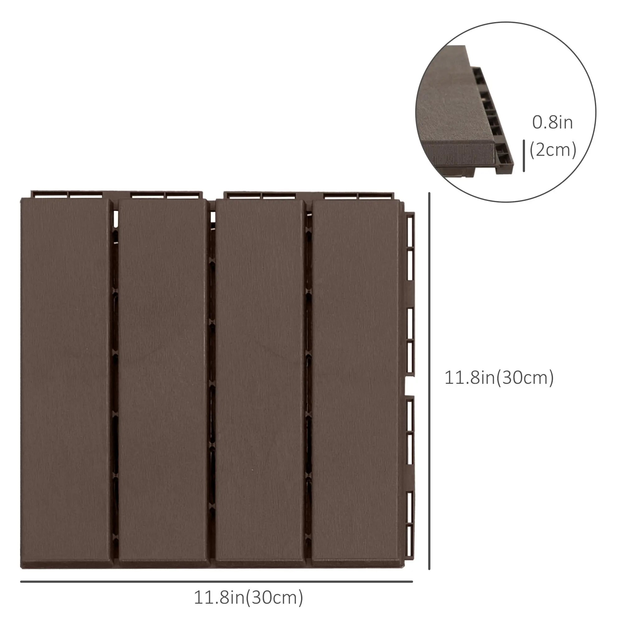 9 Pcs PP Interlocking Deck Tile, 12