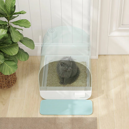 Cat Litter Box with Lid, Removable Tray, Scoop, Filter, Green Cat Litter Box Enclosures at Gallery Canada