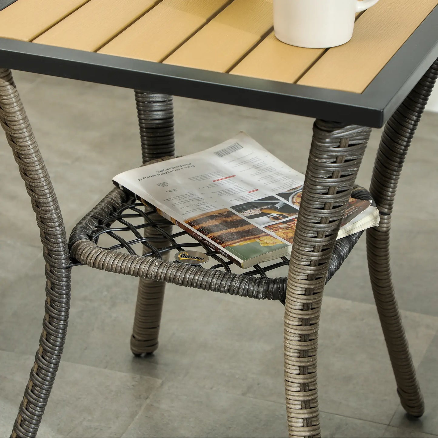 3 Piece Outdoor Bistro Set, Wicker Swivel Glider Chairs, Grey Bistro Sets at Gallery Canada
