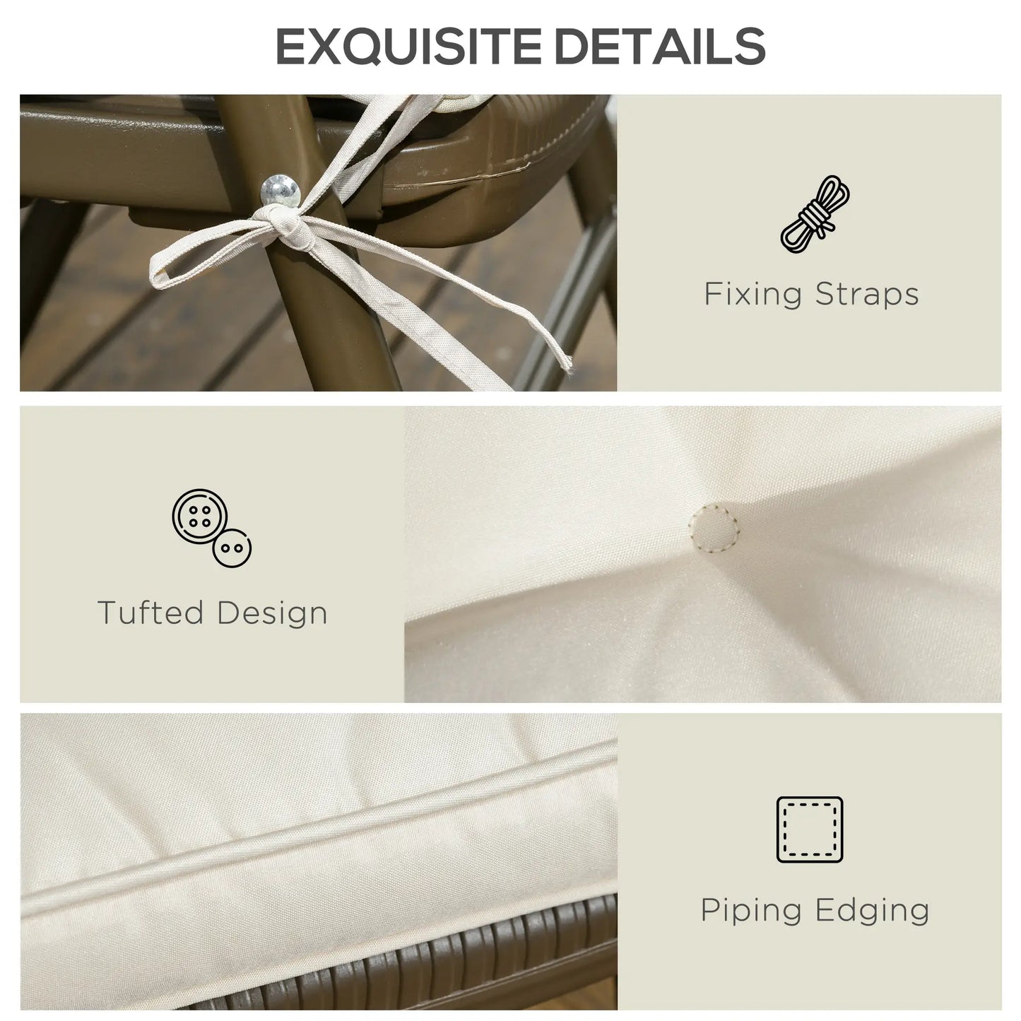 Rattan Furniture Replacement Cushions, 4 Piece, Cream White Patio Chair Cushions at Gallery Canada