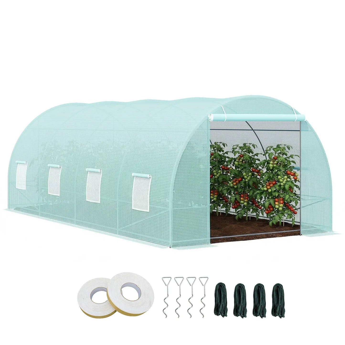 Walk-In Greenhouse 20x10x7ft, Heavy Duty, Outdoor Plant Grow House Walk In Greenhouses Green at Gallery Canada