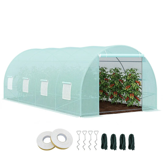 Walk-In Greenhouse 20x10x7ft, Heavy Duty, Outdoor Plant Grow House Walk In Greenhouses Green at Gallery Canada