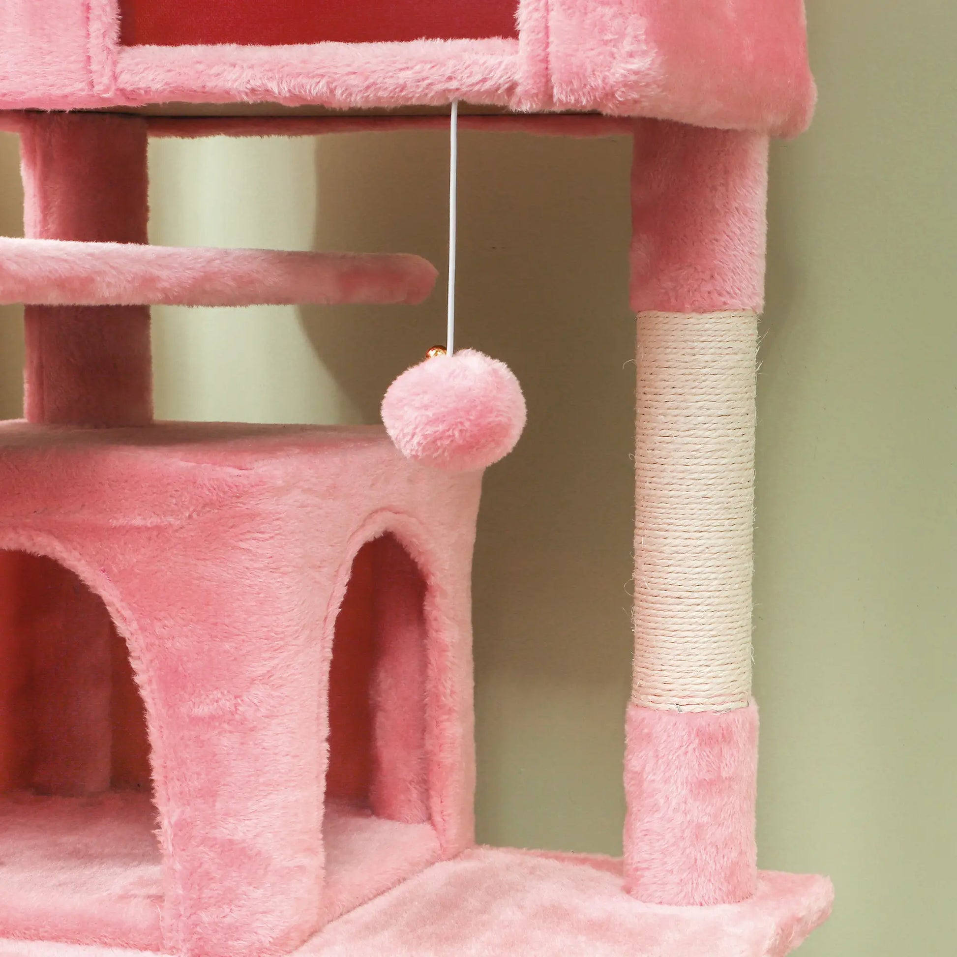 54" Cat Tree, Multi-Level Tower with Scratching Posts, Condos, Pink Cat Towers at Gallery Canada