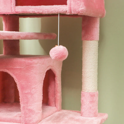 54" Cat Tree, Multi-Level Tower with Scratching Posts, Condos, Pink Cat Towers at Gallery Canada