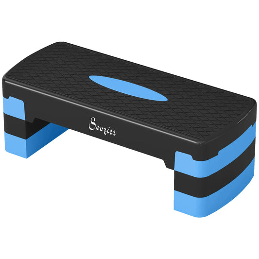 Aerobic Exercise Step Platform, 4"/6"/8" Adjustable Aerobic Stepper with Risers, Workout Stepper for Home Gym, Blue Aerobic Equipment Blue at Gallery Canada