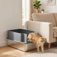 Stainless Steel Sifting Litter Box With Scoop And 10 Pads Cat Litter Box Enclosures at Gallery Canada