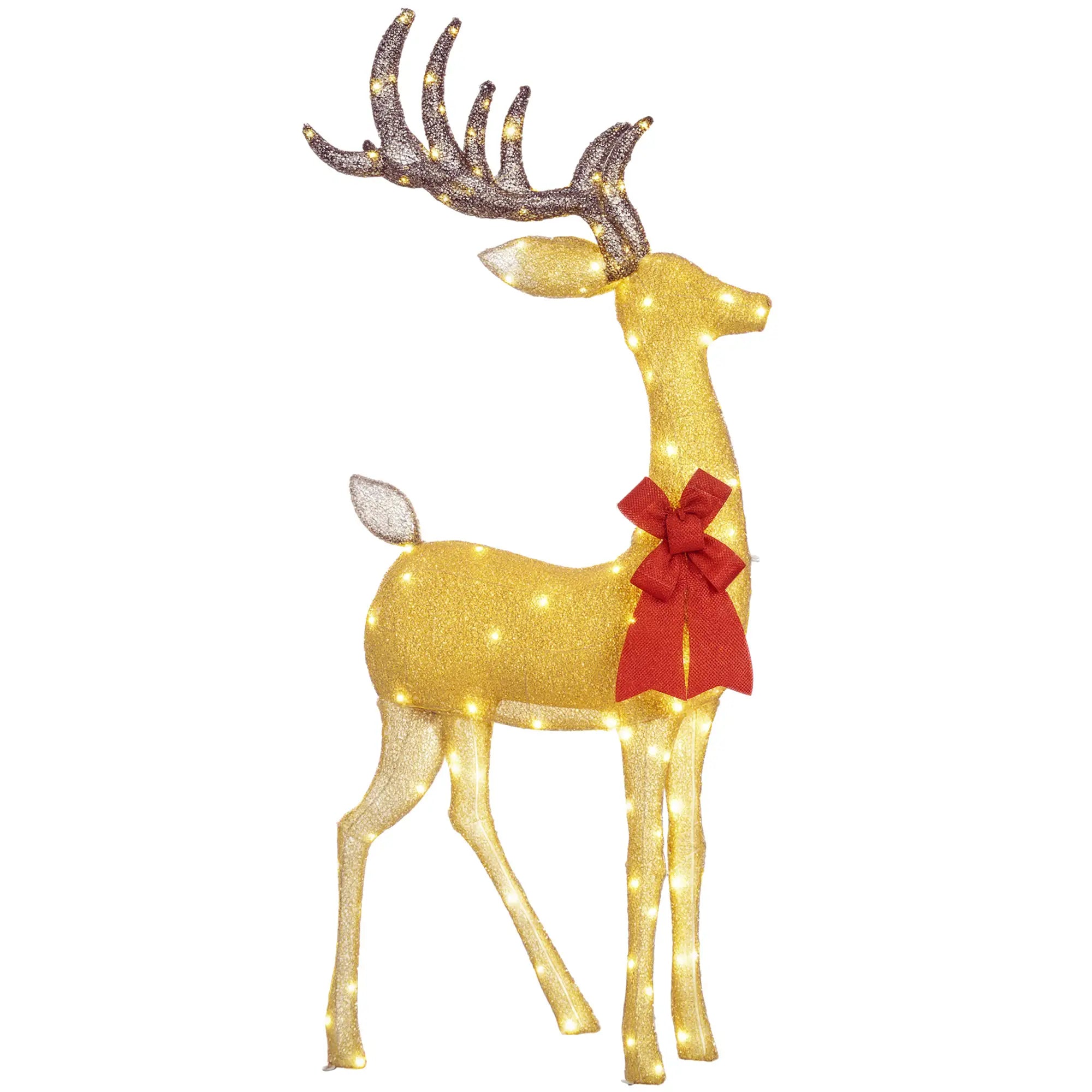 LED Lighted Reindeer Yard Decoration, Indoor Outdoor Lawn, Gold Christmas Deer Lights at Gallery Canada