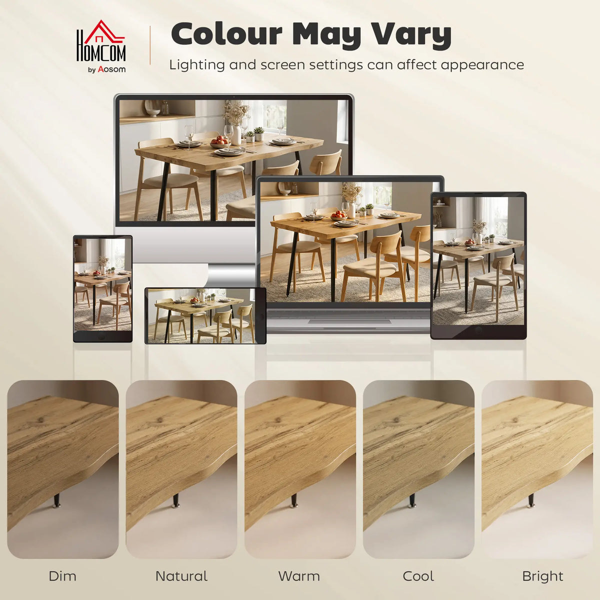 Modern Nordic Dining Table Seats 4, Oak Grain Black 43.3" x 27.6" x 29.5", Black