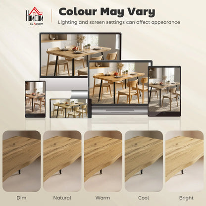 Modern Nordic Dining Table Seats 4, Oak Grain Black 43.3" x 27.6" x 29.5", Black