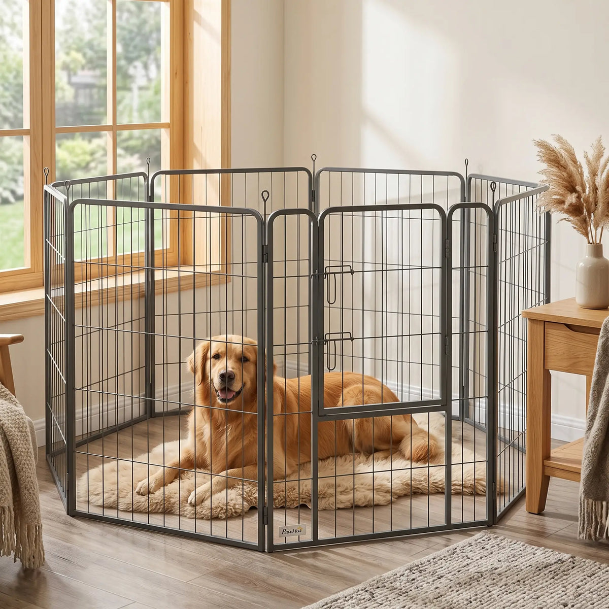 39" Parc pour chien, portable pliable 8 panneaux, intérieur extérieur, grands chiens