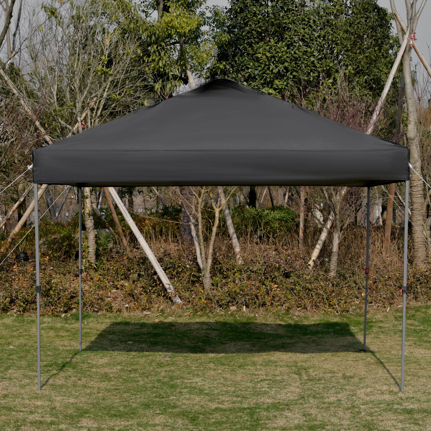 10' x 10' Pop Up Canopy Tent, Airy Top Vents, Wheeled Carry Bag, Black Pop Up Canopies at Gallery Canada