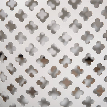 12.5" Steel Round Patio End Table, Hollow Drum Side Table, White Patio Side Tables at Gallery Canada