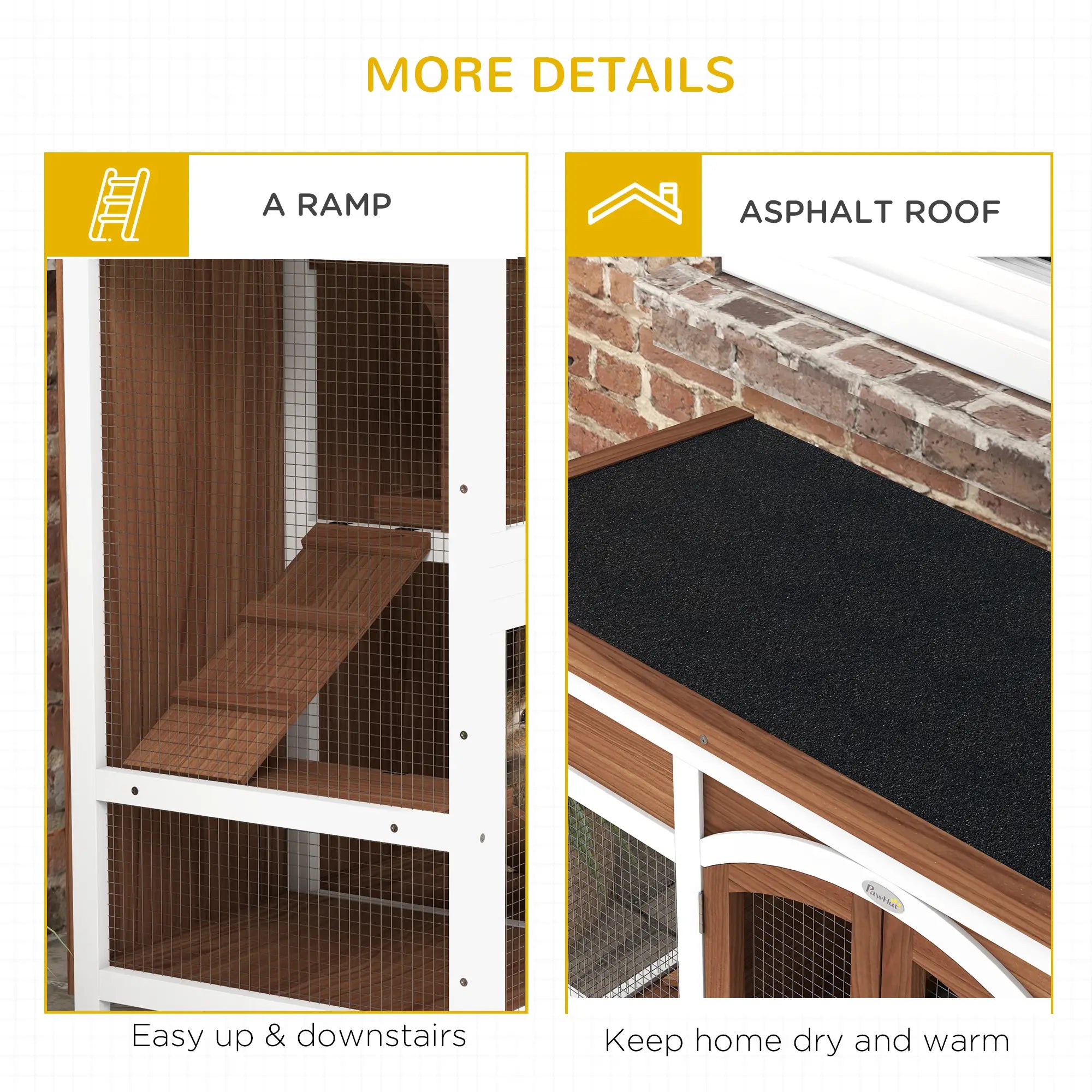 Two-Tier Wooden Rabbit Hutch, Openable Roof, Slide-Out Tray Rabbit Hutch at Gallery Canada