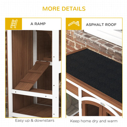 Two-Tier Wooden Rabbit Hutch, Openable Roof, Slide-Out Tray Rabbit Hutch at Gallery Canada