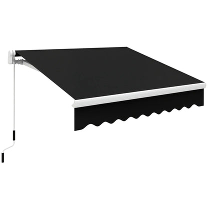8'x7' Manual Retractable Patio Awning, Sun Shade, Black Door Awnings at Gallery Canada