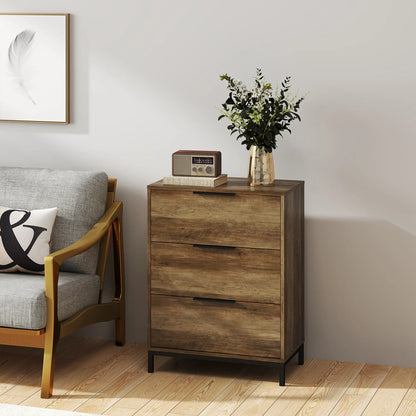 3 Drawer Dresser Tower, Chest for Bedroom, Hallway, Natural Storage Cabinets at Gallery Canada
