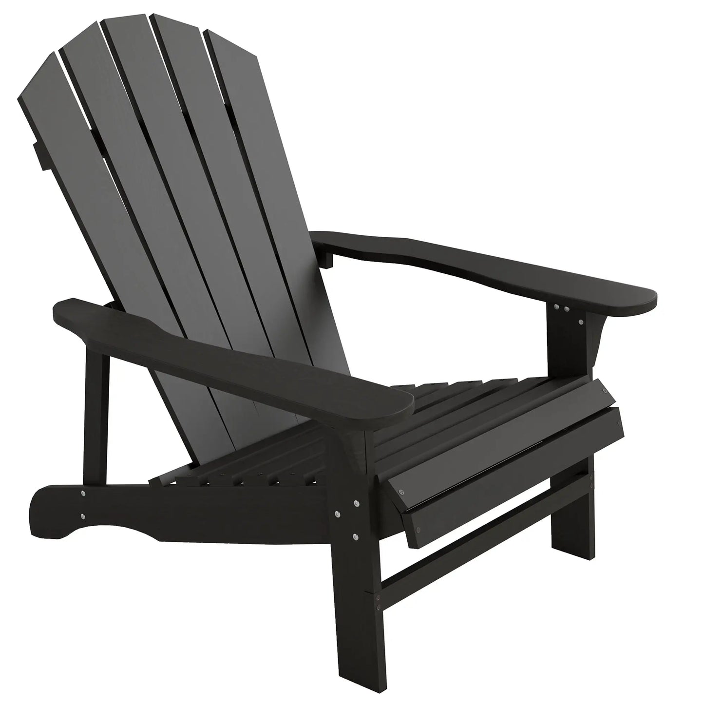 Wood Adirondack Chair, Outdoor Patio Chair, Slatted Design, Black Patio Chairs at Gallery Canada