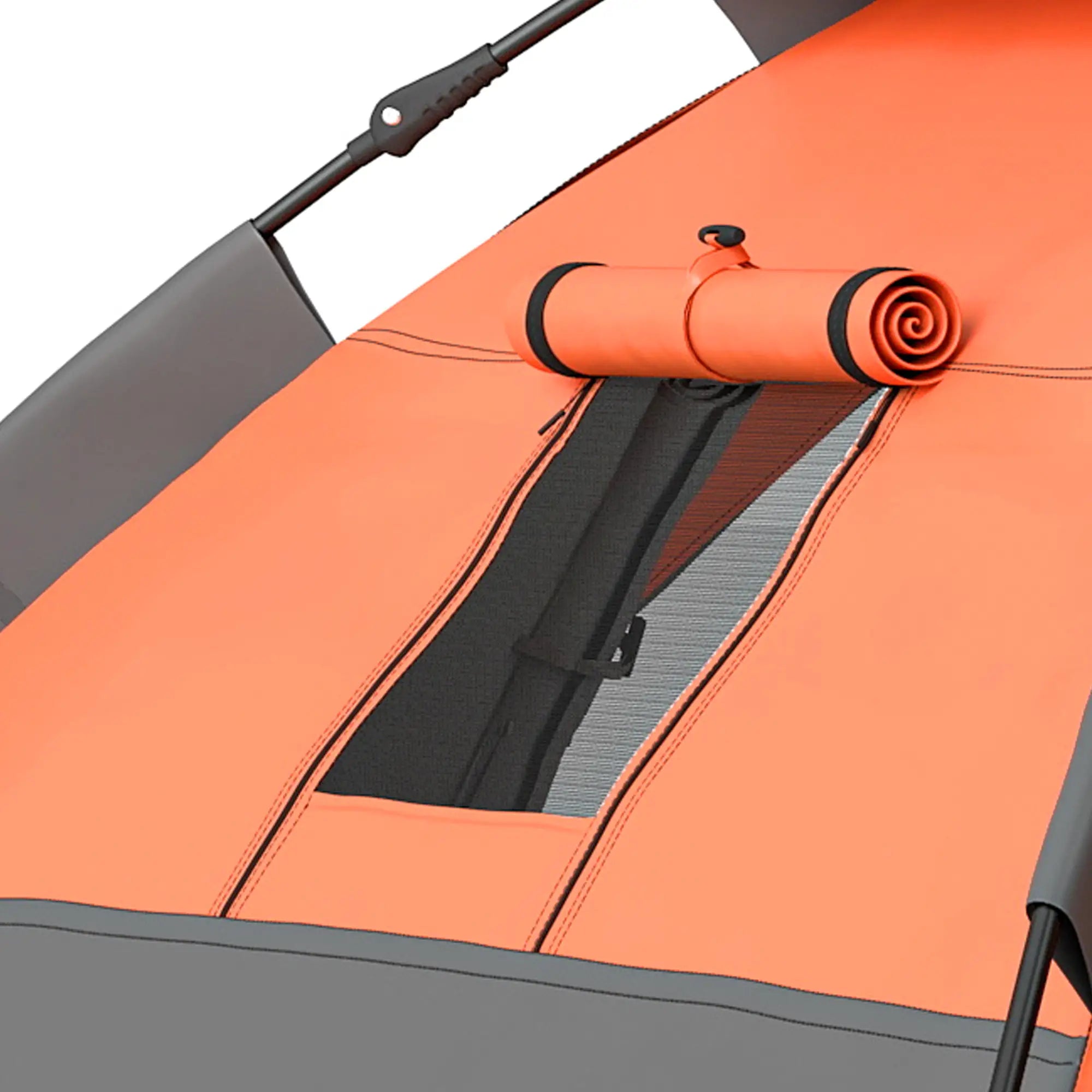 Pop up Camping Tent, 3-4 Man Family Tent, 3000mm Waterproof, with Carry Bag and Top Hook, Dark Grey and Orange Camping Tents at Gallery Canada