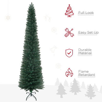7FT Artificial Christmas Tree, Foldable Black Stand, Green Pencil Christmas Trees at Gallery Canada
