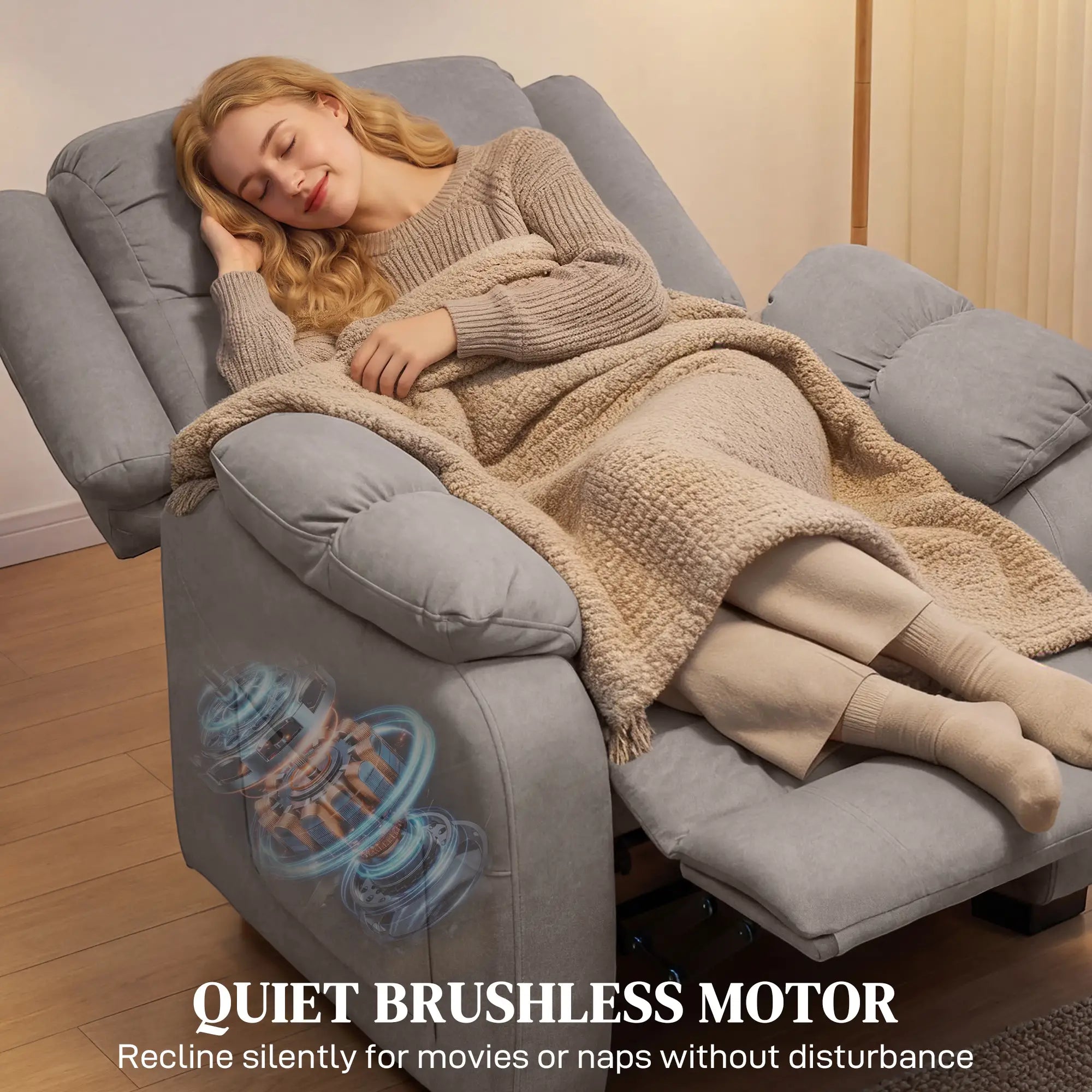 Massage Recliner Chair, Power Recliner, 2 Memory Positions, Brown Single Sofas at Gallery Canada