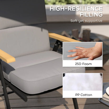 Outdoor Seat Cushion with Back, UPF 20+, Non-Slip, Light Grey Patio Chair Cushions at Gallery Canada